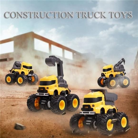 Construction Truck Toy Push and Go Car Toys for Boys and Girls, Friction Powered - Picture 5 of 7